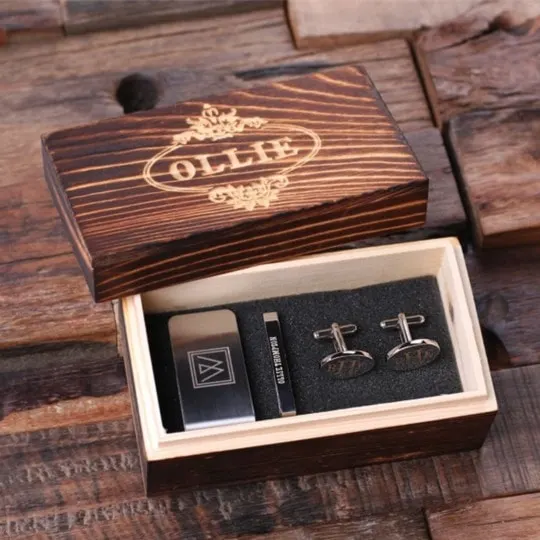 Groom Goods cufflinks & box