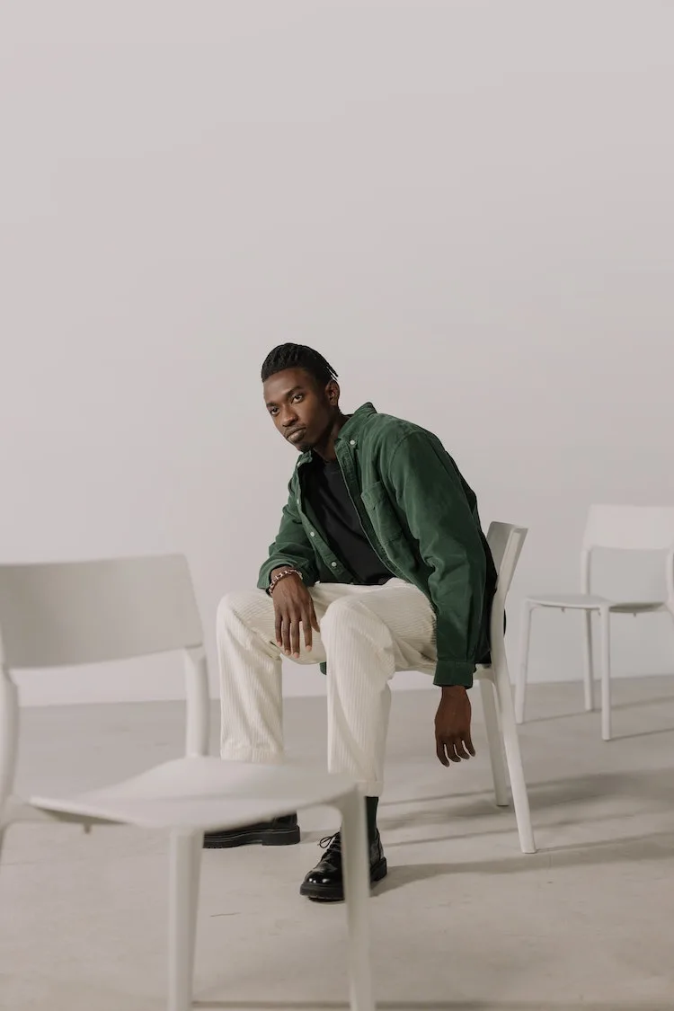 man wearing white pants