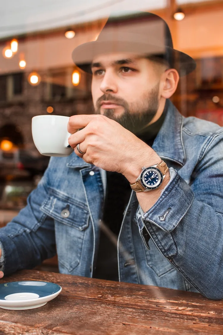man wearing a unique watch