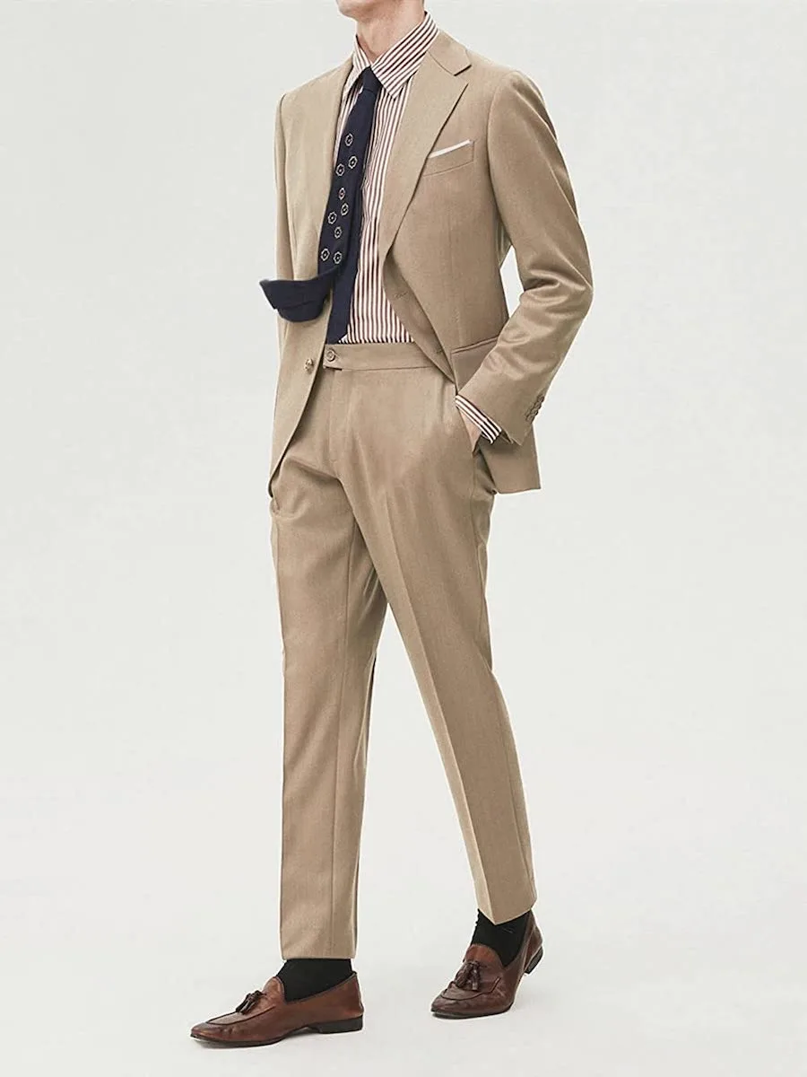 Holivyer 3 Piece Tan Suit